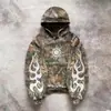 Sudadera con capucha y cremallera de camuflaje para hombre, informal, de moda, holgada, impresa en 3D, europea y americana, comercio exterior, transfronteriza