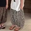 Pantalones Casuales de Verano para Niños y Niñas Bebé Estilosos Personalidad Infantil Tendencia Estilo Coreano Estilo Mori Estampado de Leopardo Antimosquitos Pantalones Harem de Linterna