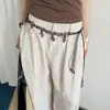 Cinturón de Luna Tejido a Mano con Cuentas Estilo Étnico Retro para Mujer Bohemio con Decoración de Cuerda para Cintura de Falda y Jeans