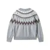 Yidao Vintage Otoño 2026 Nuevo Llegada Estilo Nórdico Retro Fair Isle Tejido Cuello Redondo Botón Cárdigan Tejido Prendas de Abrigo
