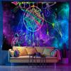Tapiz Fluorescente UV Transfronterizo de Amazon Planeta Cósmico Planta Fondo Tela Dormitorio Cabecera Tapiz Decorativo