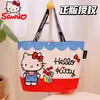 Sanrio Hello Kitty Bolsa de Compras Tecida Portátil Dobrável Bolsa de Ombro Feminina Bolsa Tecida Fofa de Grande Capacidade