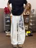 Lenço de Seda Xadrez Jeans Cimitara Masculino Tendência Americana High Street Calças Largas Retas Bootcut