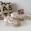 Beier primavera e outono combinando cores cano alto sapatos de lona femininos estilo coreano 2020 moda quente verão sapatos de prancha novos casuais.