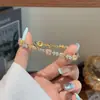 Moda Retro Francesa Exquisito Irregular Cubo de Azúcar Rosa Circonita Pulsera Lujo Ligero Nicho Joyería Versátil de Gama Alta