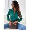 Camisa Feminina Amazon Simples Cor Lisa Decote V Profissional Moda Manga Longa Camisa Casual Feminina Versátil