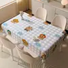Toalha de Mesa Simples Estilo Ins Desenho Animado Impermeável e à Prova de Óleo para Casa Sala de Estar Mesa de Centro Nórdica Jogo Americano Toalha de Mesa Atacado t
