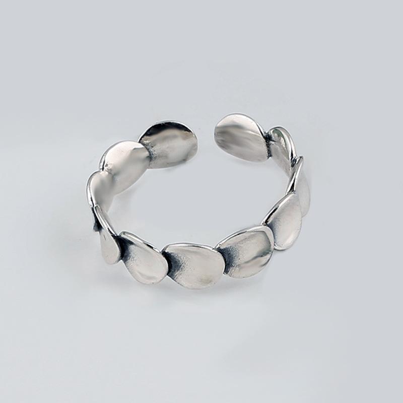 创意鳞片戒指女韩国时尚气质个性冷淡风光面圆形食指指环电商货源