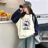 Ropa para niños otoño sudadera para niñas 2026 nuevo estilo primavera y otoño color dopamina bloques de color top para niñas en stock venta al por mayor