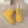 Estilo Nuevo Invierno 2026 Dos Formas Suela Gruesa Escarchada Tacón Oculto Lana de Cordero Más Terciopelo Cálidas Botas de Nieve Botines Cortos para Mujer