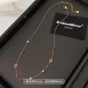 Exquisito y de Alta Calidad Hierba de la Fortuna Collar de Circonita Multicolor para Mujer Cadena de Clavícula Ligera de Lujo Simple Cadena de Collar Elegante Versátil
