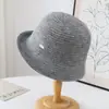Elegante Sombrero de Pescador Tejido Estilo Francés para Mujer, Sombrero Vintage de Ala Ancha, Circunferencia de Cabeza Grande, Sombrero de Pescador Adelgazante, Moderno