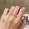 Anel Vintage Pingente Gota com Franja em Design Simples Empilhável, Anel de Dedo Indicador Aberto Fresco e Elegante
