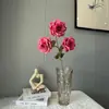 Manta Rosa Estampada com Flor Artificial Cappuccino Francês Luxo Acessível Flor de Mesa de Alto Padrão Decoração para Arranjo de Flores de Salão de Casamento