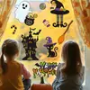 Tienda de Pegatinas de Halloween Pegatina para Vidrio de Puerta de Ventana Pegatina de Ventana Removible Decoraciones de Brujas de Terror Pegatina de Pared Autoadhesiva
