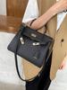 Bolsa Kelly de Couro Genuíno Feminina Couro Macio Grande 2021 Nova Moda Versátil Granulada Primeira Camada Couro de Vaca Bolsa de Mão Transversal