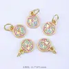 Estilo Chino Antiguo Oro Goteo de Aceite Carácter de Bendición Flor de Paz Colgante de Moda Boutique Accesorios para Pulsera Joyería Venta al por Mayor