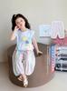 Traje de Verano para Niñas 2025 Nuevo Moderno y a la Moda Niñita Verano Sirena Manga Corta Bebé Niña Conjunto de Dos Piezas