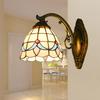 Lámpara de pared creativa estilo europeo iluminación hoja de sauce estilo campestre americano lámpara retro de cabecera de dormitorio lámpara de pared de cristal para baño baño