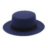 Chapéus de Outono e Inverno para Homens e Mulheres Chapéu de Feltro de Aba Curta com Laço de Copa Reta Chapéu de Sol Casual Europeu e Americano Atacado de Fábrica