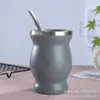 Venta Caliente Transfronteriza Taza para Yerba Mate de Acero Inoxidable 304 de 8 oz, Taza para Yerba Mate Argentina, Taza Mini Calabaza con Bombilla y Cuchara