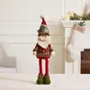 Novos enfeites de Natal retrô vermelho e verde, Papai Noel retrátil em pose sentada, bonecos de neve, renas, decorações de Natal