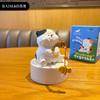 Cien Mau Estilo Original de Talla de Madera Postura de Pie Miau Miau Adornos de Muñeca de Resina Lindo Muppet Decoraciones Creativas para el Hogar y Escritorio