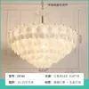 Lustre de sala de estar de luxo leve e elegante estilo francês, lustre de cristal de quarto na cor creme, luminária de jantar nova de alta qualidade na cor rosa