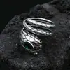 Anel de Cobra Personalizado Yuhong Anel Geométrico Retrô Feminino Europeu e Americano Exagerado Popular na Internet Anel de Dedo Estilo Coreano