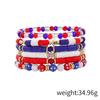 Pulseras Transfronterizas, Juegos de Pulseras del Día de la Independencia Americana, Joyería de Arcilla Suave con Cuentas a la Moda Temática de la Copa del Mundo de EE. UU. al por Mayor