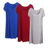 Vestido de Noite Modal de Manga Curta Três Peças Primavera e Verão com Bojo Pijama Sem Sutiã Vestido para Casa Completo Vestido Midi