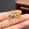 Broche de Citrino Natural Transfronteiriço Acessórios Femininos Nicho Alta Qualidade Joias de Prata 925 3*5 Joias de Luxo Venda Direta da Fábrica