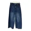 Estilo retro de la alta calle americana, otoño 2026, nuevos pantalones de mezclilla para mujer con cuello de tortuga, holgados, casuales, adelgazantes, corte relajado, corte curvo