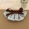 Falda de Lunares y Cuadros Estilo Academia Dobladillo Pin de Plátano Moda Coleta Semiatada Pasador de Pelo Pin Retorcido con Lazo Pasador de Pelo