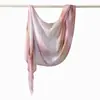 Lenço longo versátil de seda com estampa digital aquarela Bali, mais vendido na primavera e no outono, xale fino e lenço de cabeça da moda
