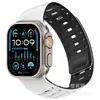 Pulseira de relógio magnética de silicone com corte chanfrado adequada para Apple 10 11 iWatch Ultra com design angular