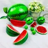 Suministro de fábrica simulación fruta sandía verdura accesorios fruta falsa modelo sandía de espuma accesorios sandía decoración del hogar péndulo