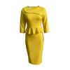 D221M Estación Independiente de Amazon Verano Color Sólido Ajustado a la Cadera con Perlas Falda Lápiz Profesional Talla Grande Vestido Europeo y Americano