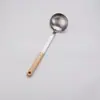 Utensilios de cocina de acero inoxidable 304 espátula con mango de madera 4 para el hogar hotel cuchara sopera con mango de madera anti-quemaduras colador espátula de cocina para cocinar