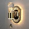 Mesita de noche dormitorio escaleras hotel simple post-moderno lujo ligero flor real decoración de cristal estilo nórdico luz variable lámpara de pared