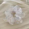 Elástico de Cabelo de Renda Colorido com Bolinhas para Verão para Mulheres, Corda de Cabelo de Organza Transparente para Rabos de Cavalo e Coques, Acessório de Cabelo Doce para Meninas