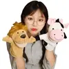 Juguete de Marioneta de Mano Guantes de Animal con Boca Móvil Mono de Peluche Cerdo Rosa Ventriloquismo Marioneta de Mano Calmante Niños Familia Educación Temprana