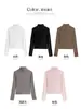 K2125 Camiseta Térmica Seleccionada de Media Cremallera para Mujer, Temporada Otoño/Invierno, Cuello Alto, Moldeadora, Buen Ajuste en los Hombros, Camiseta de Manga Larga Acanalada