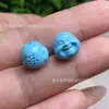 Pedras Naturais Magnetita para Artesanato, Contas Redondas Esculpidas Cabeça de Buda Maitreya Turquesa de Segunda Geração, Cabeça de Buda DIY, 108 Contas que Mudam de Cor