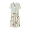 Vestido de Manga Corta de Moda Estilo Mamá 2026 Ropa de Moda para Mujer Verano para Mujeres de Mediana Edad Vestido Largo para Mujeres de Mediana Edad y Mayores con Elegancia