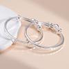 Pulsera de bebé de plata pura 9999 de plata esterlina, pulsera infantil de luna llena sólida, pulsera infantil Clover Fu Bell, regalo para niños