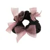 Scrunchie Grande de Organza Hecho a Mano de Alta Calidad con Lazo para Peinado de Moño de Niñas