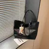 Bolsa Feminina Grande Capacidade Casual Transfronteiriça 2024 Nova Versátil Padrão Trançado Bolsa de Ombro para o Dia a Dia Bolsa Tote Simples