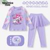 Nuevo Traje de Baño Infantil de Dibujos Animados Xiaoai para Niñas, Traje de Baño de Manga Larga, Conjunto de Dos Piezas, Tallas Mediana y Grande, Traje de Baño con Protección Solar, Moderno