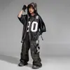 Ropa Moderna Infantil de Street Dance Conjunto de Hip-Hop para Actuación Pantalones de Chándal de Secado Rápido Conjunto Infantil para Niños y Niñas de Street Dance